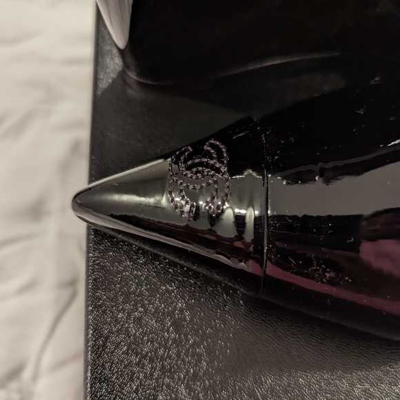 Chanel 22C black patent calfskin wedge ankle boots in size 39.5C - Picture 6 of 16